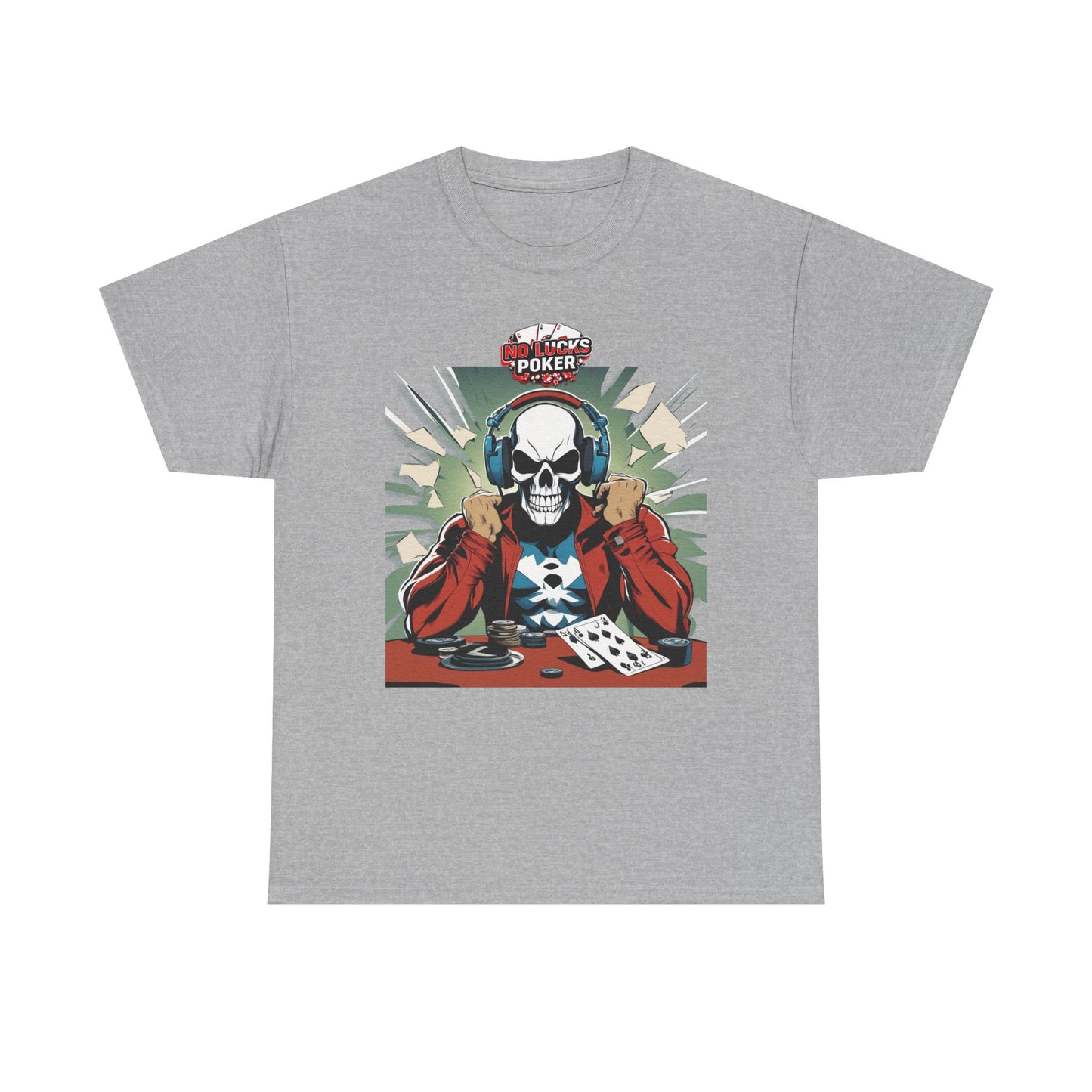 No Lucks Given – Poker Skull w/ Headphones Tee (Hero/Villain Edition)