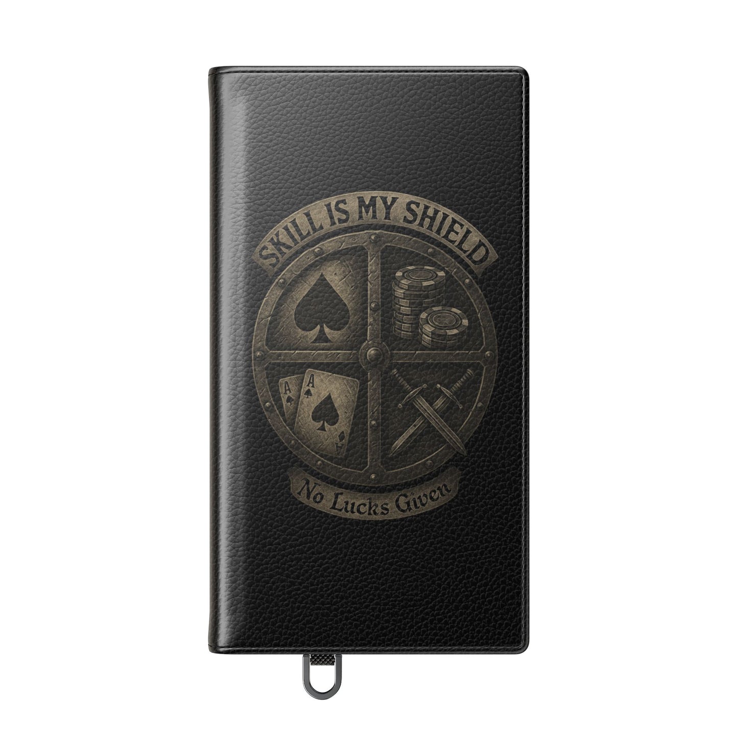 Skill Is My Shield Poker Phone Case | Zero Lucks – Ace of Spades & Crossed Swords – iPhone & Android Phone Cover