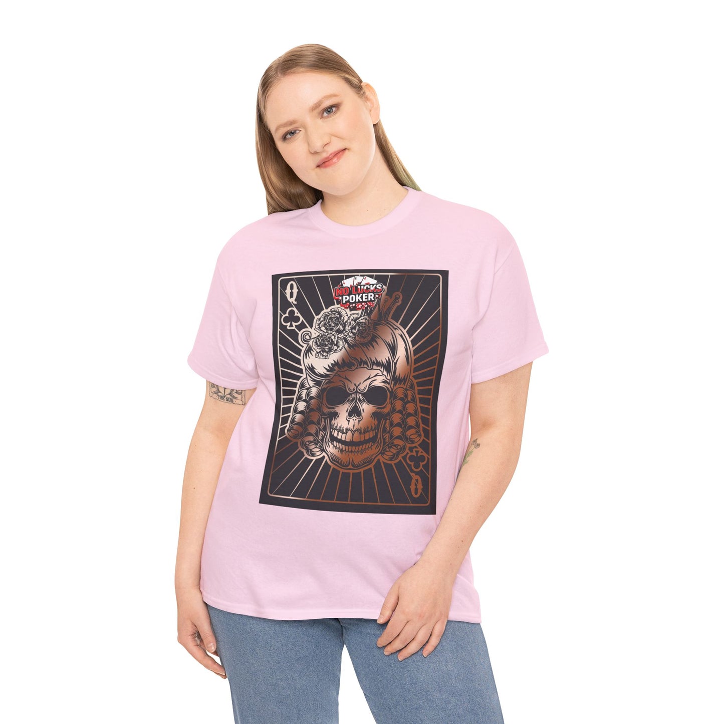 No Lucks Given Angry Queen of Clubs Copper Poker T-Shirt Must have Good Luck All-in