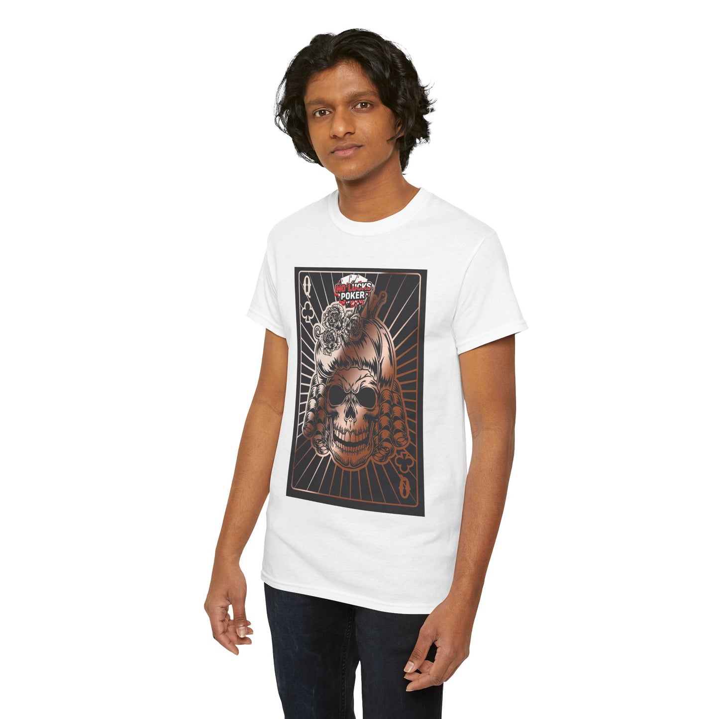 No Lucks Given Angry Queen of Clubs Copper Poker T-Shirt Must have Good Luck All-in