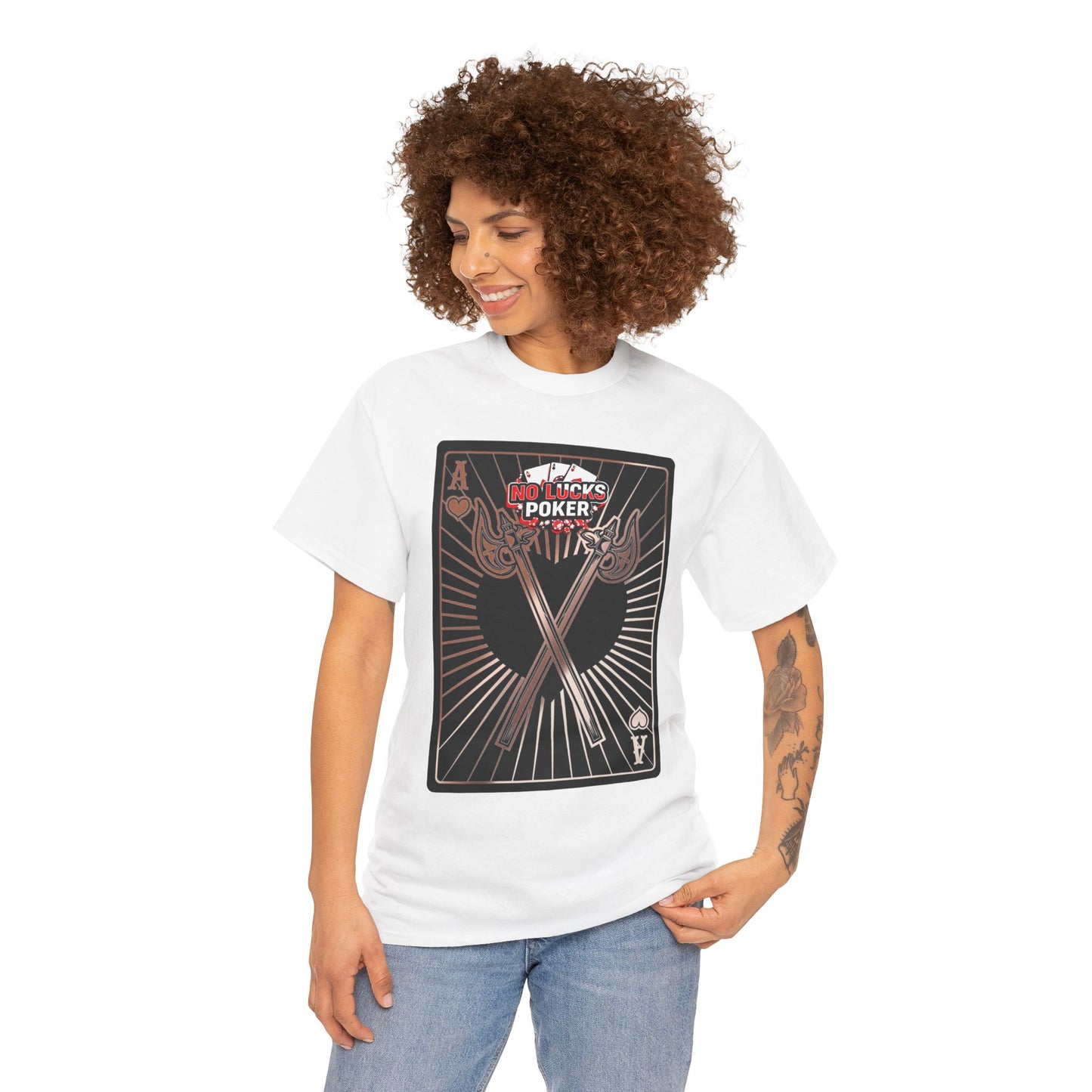 No Lucks Given: Ace of Hearts & Axes – Poker T-Shirt