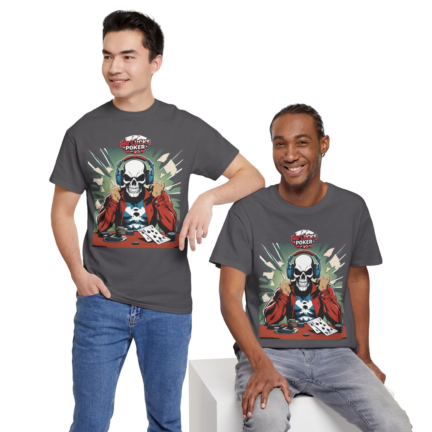No Lucks Given – Poker Skull w/ Headphones Tee (Hero/Villain Edition)