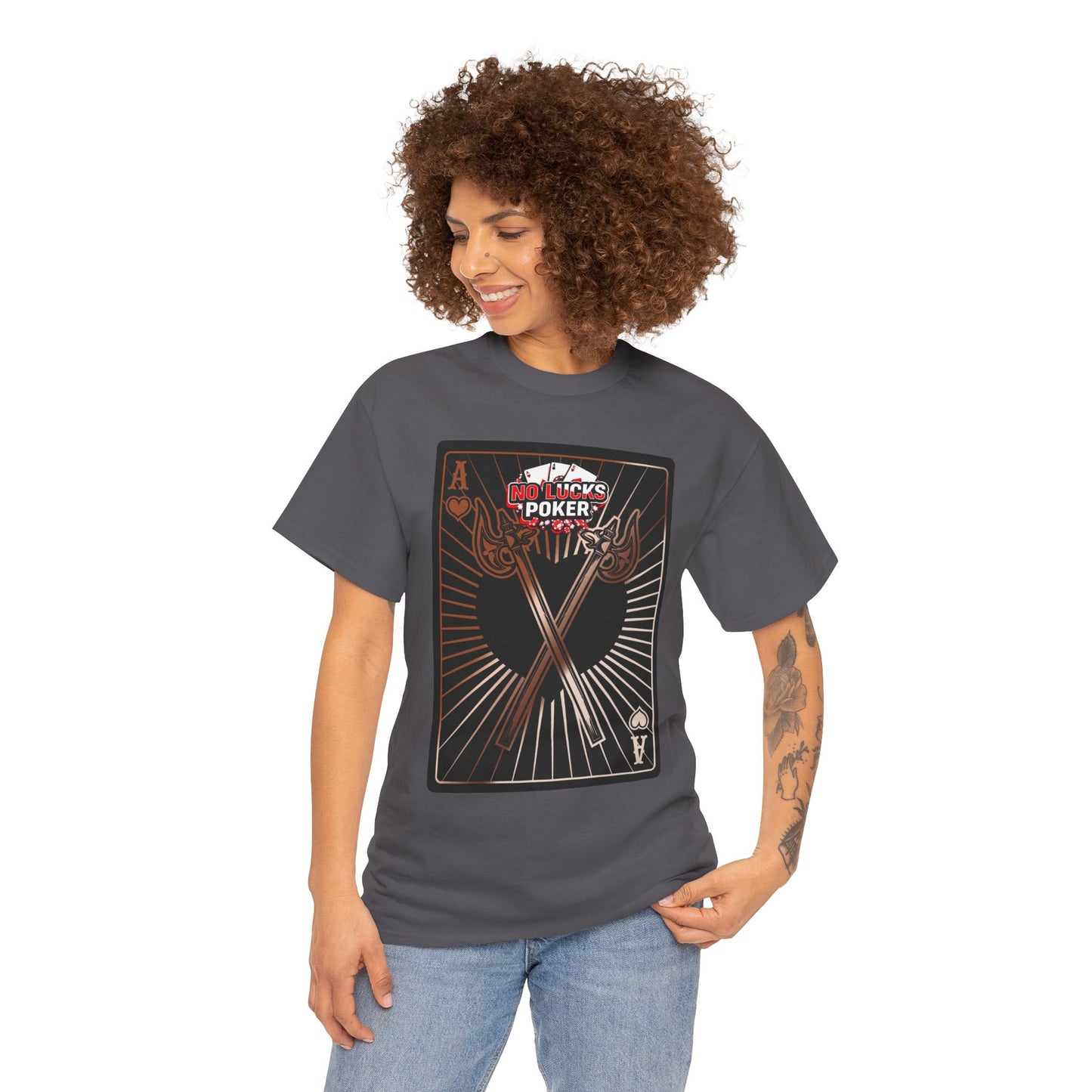 No Lucks Given: Ace of Hearts & Axes – Poker T-Shirt
