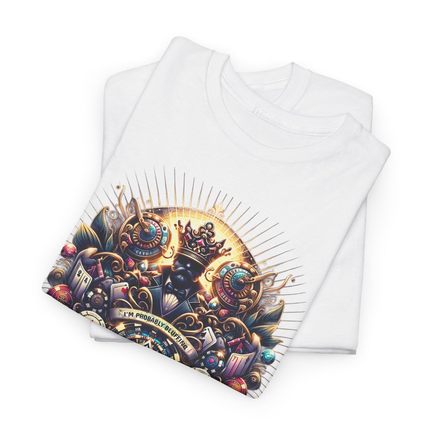 I'm Probably Bluffing unisex heavy cotton tee Poker Apparel