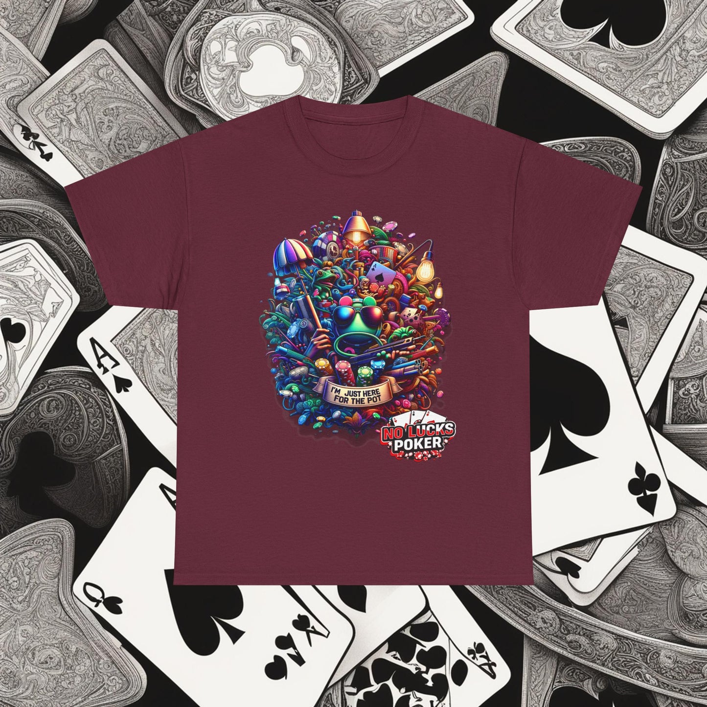 I'm Just here for the Pot unisex heavy cotton tee Poker Apparel