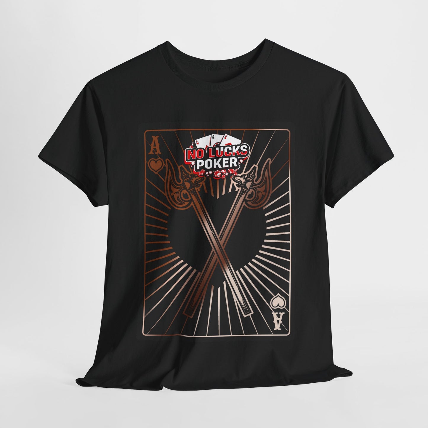 No Lucks Given: Ace of Hearts & Axes – Poker T-Shirt