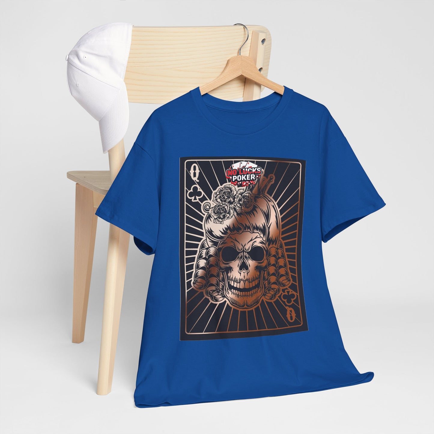 No Lucks Given Angry Queen of Clubs Copper Poker T-Shirt Must have Good Luck All-in
