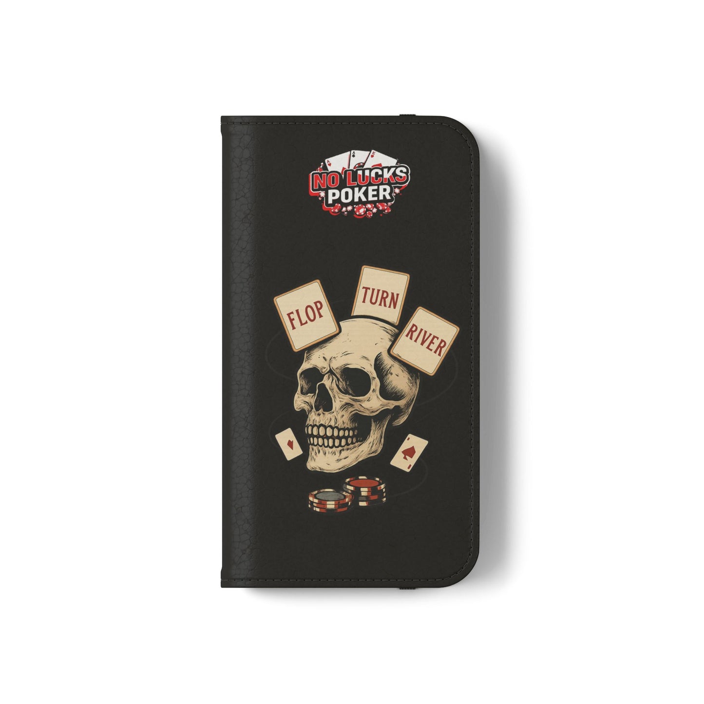 Flop Turn River Skull Wallet Phone Case | Zero Lucks – Poker Grind Gear