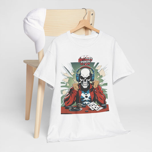 No Lucks Given – Poker Skull w/ Headphones Tee (Hero/Villain Edition)