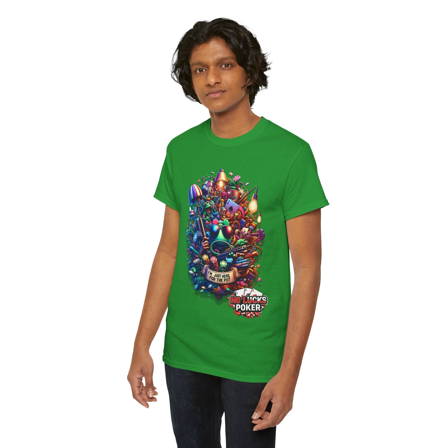 I'm Just here for the Pot unisex heavy cotton tee Poker Apparel