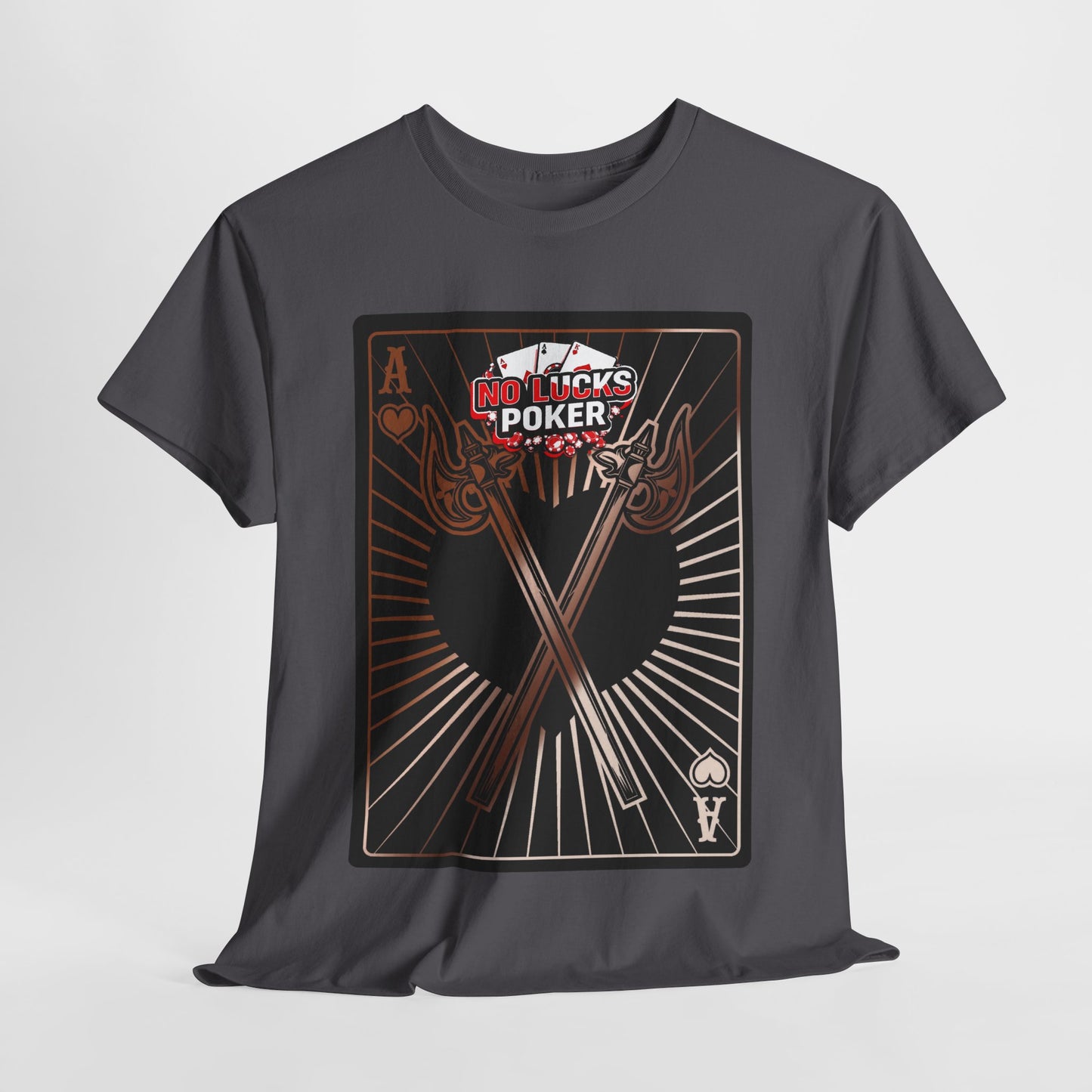 No Lucks Given: Ace of Hearts & Axes – Poker T-Shirt