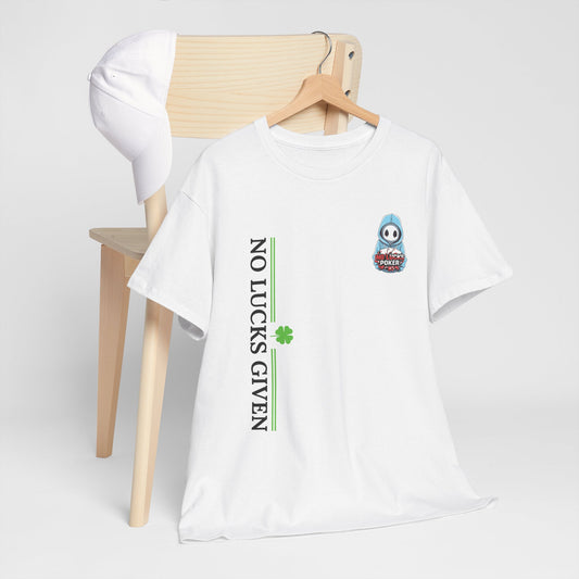 No Lucks Given – Ghost Logo Poker T-Shirt | Stealth Blackout Style