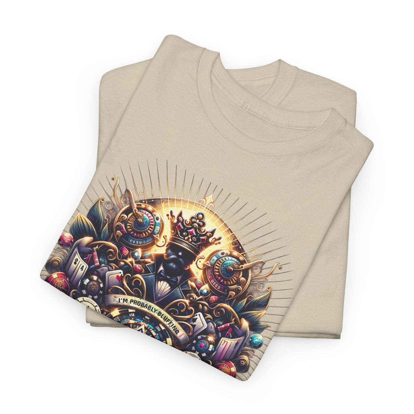 I'm Probably Bluffing unisex heavy cotton tee Poker Apparel