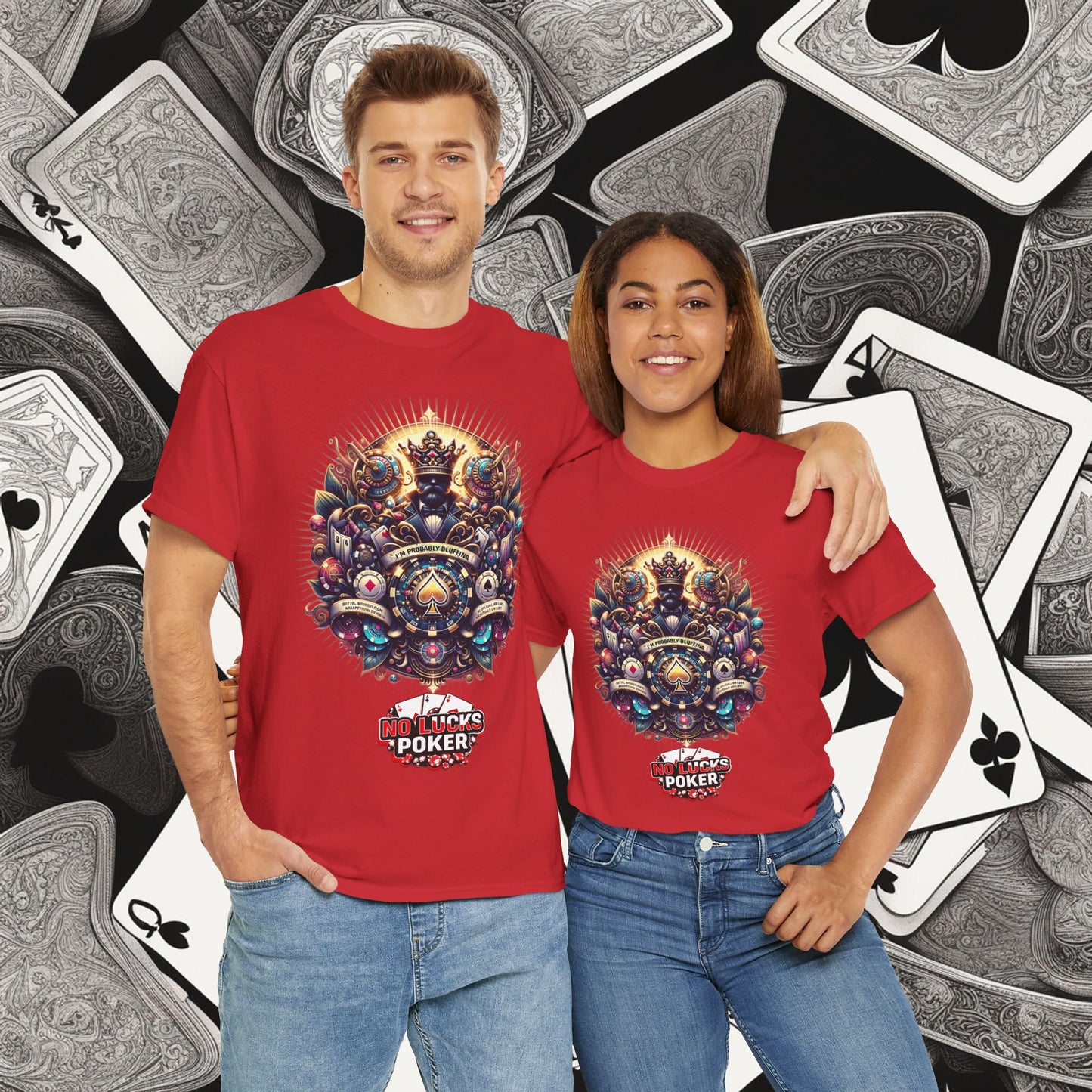 I'm Probably Bluffing unisex heavy cotton tee Poker Apparel