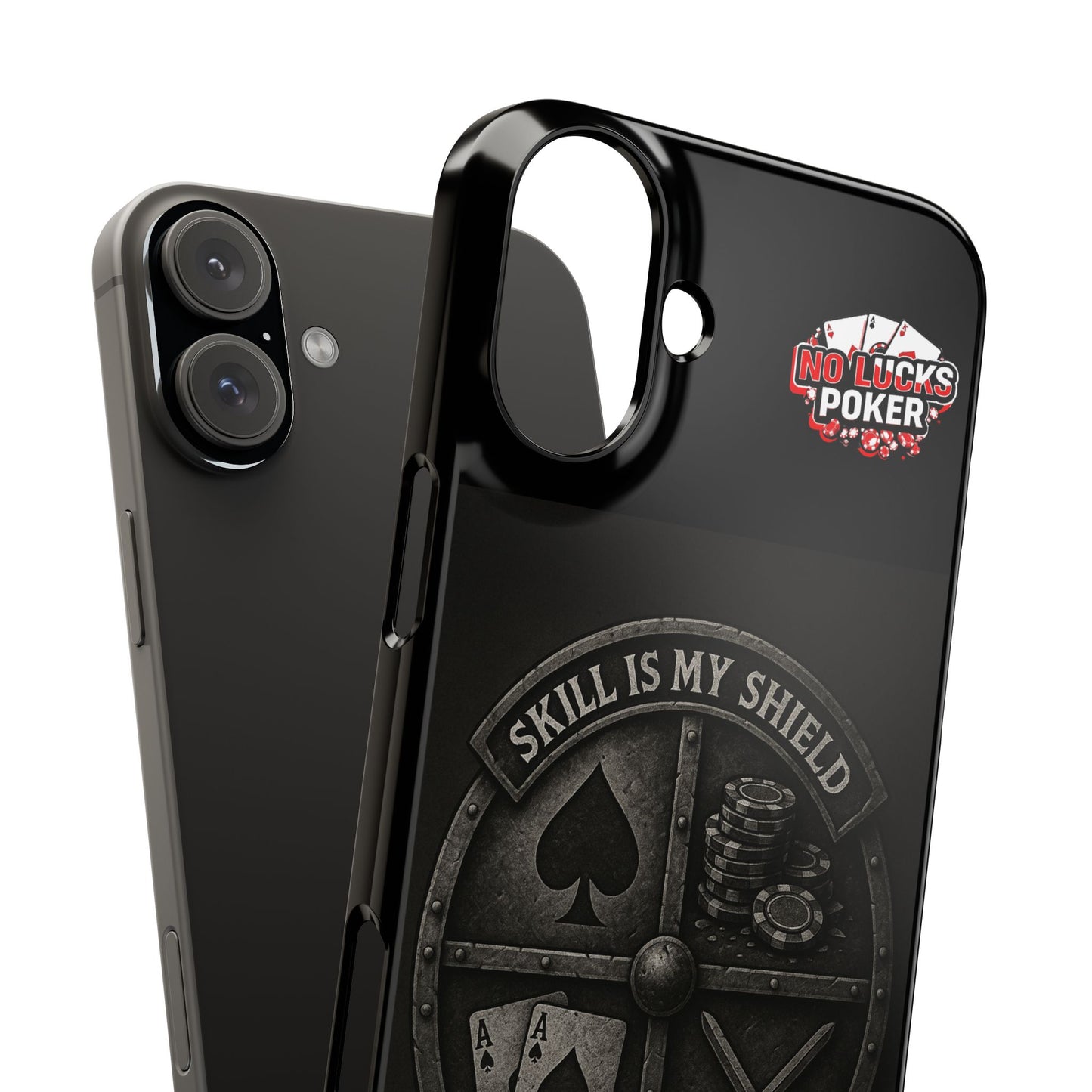 Skill Is My Shield Poker Phone Case | Zero Lucks – Ace of Spades & Crossed Swords -  iPhone 13 - 16