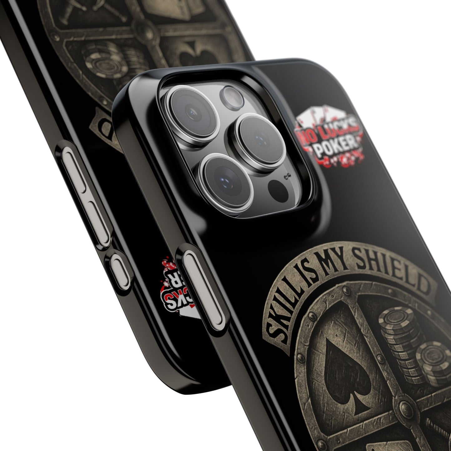 Skill Is My Shield Poker Phone Case | Zero Lucks – Ace of Spades & Crossed Swords -  iPhone 13 - 16