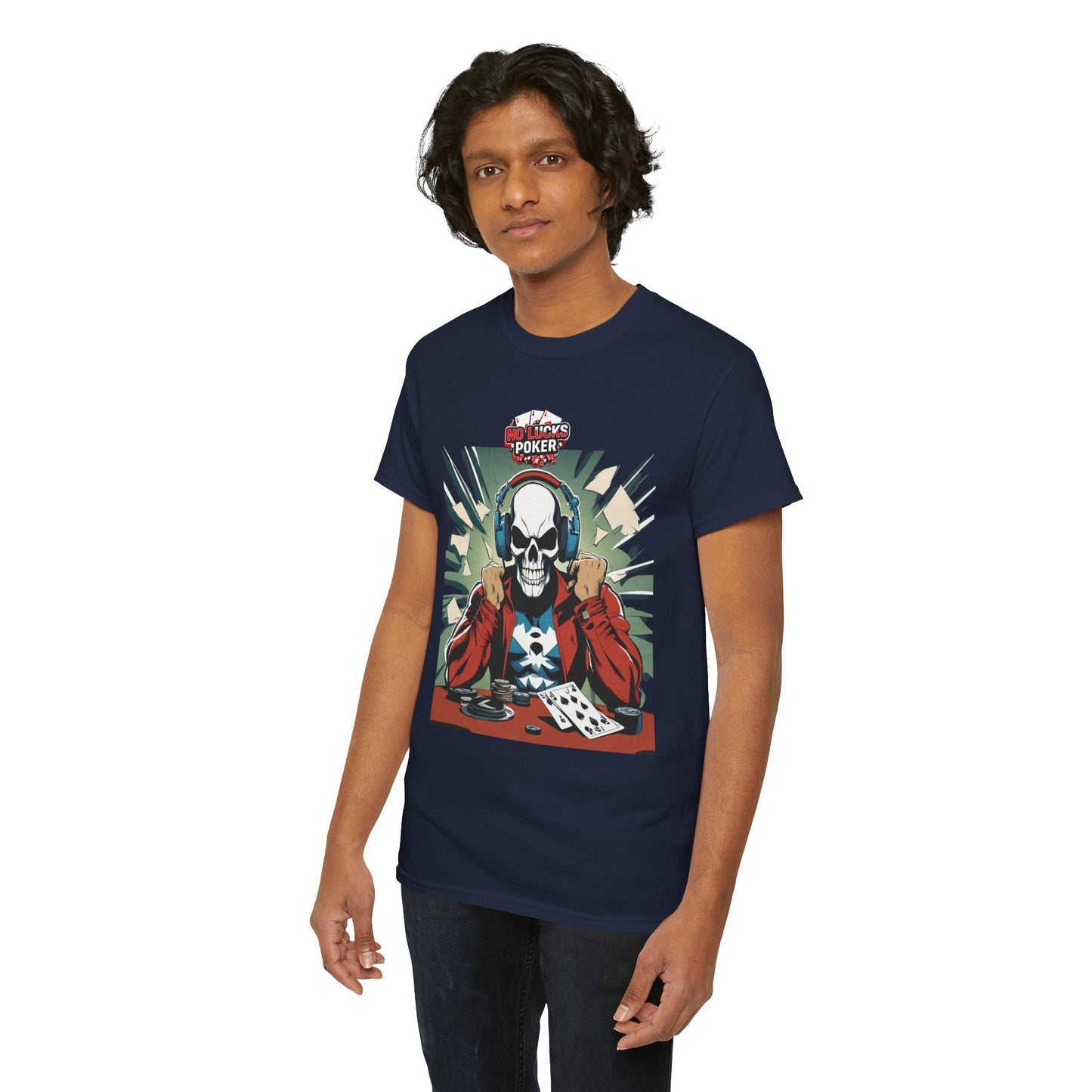 No Lucks Given – Poker Skull w/ Headphones Tee (Hero/Villain Edition)