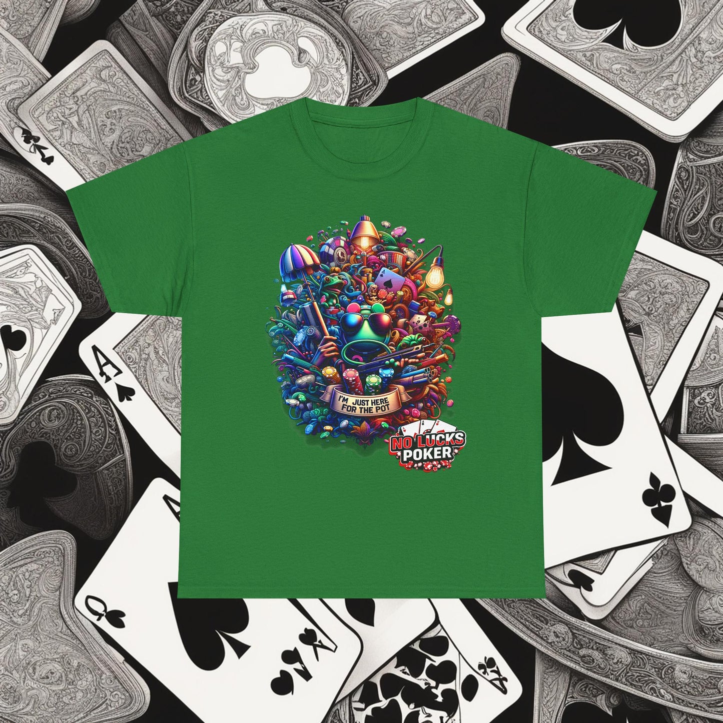I'm Just here for the Pot unisex heavy cotton tee Poker Apparel