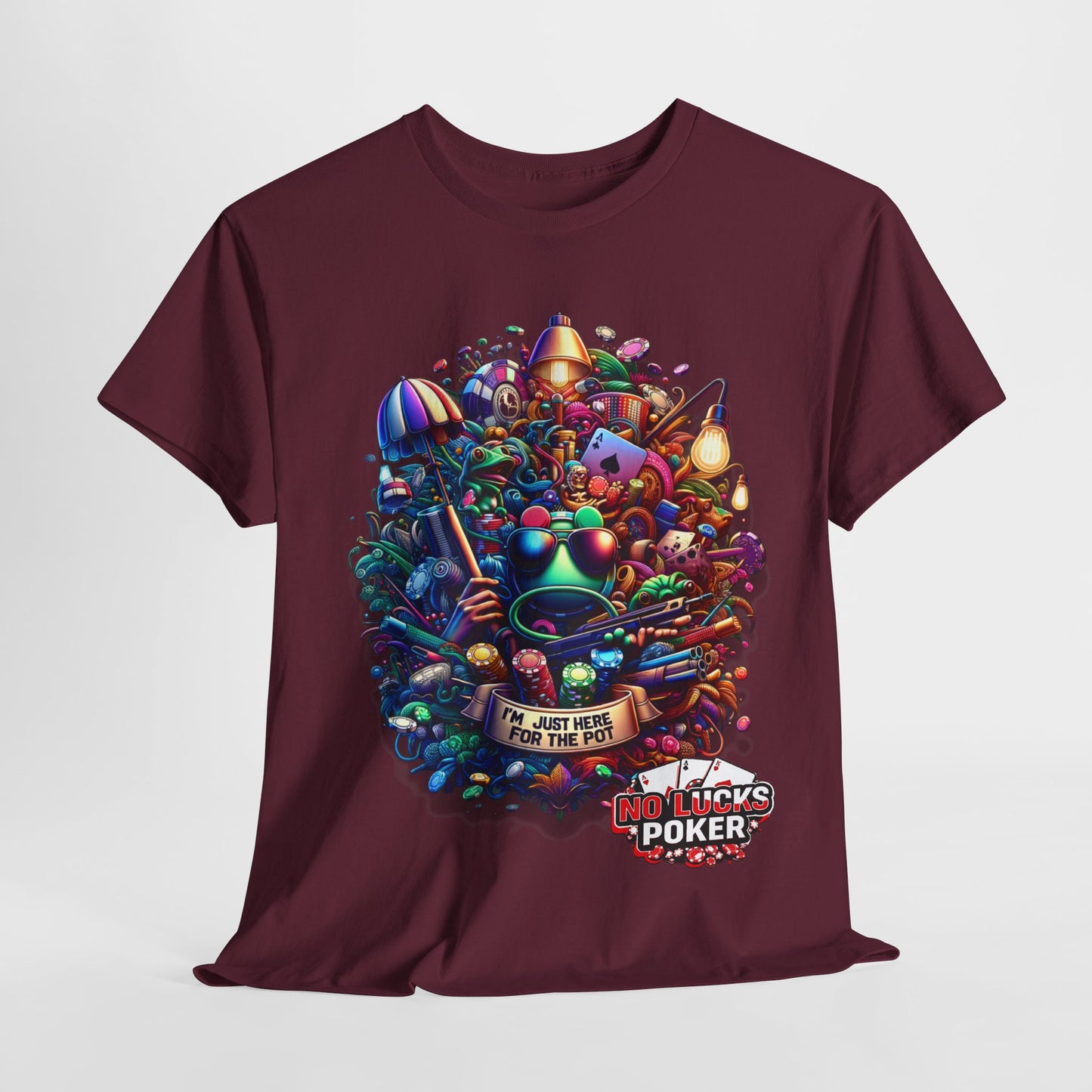 I'm Just here for the Pot unisex heavy cotton tee Poker Apparel