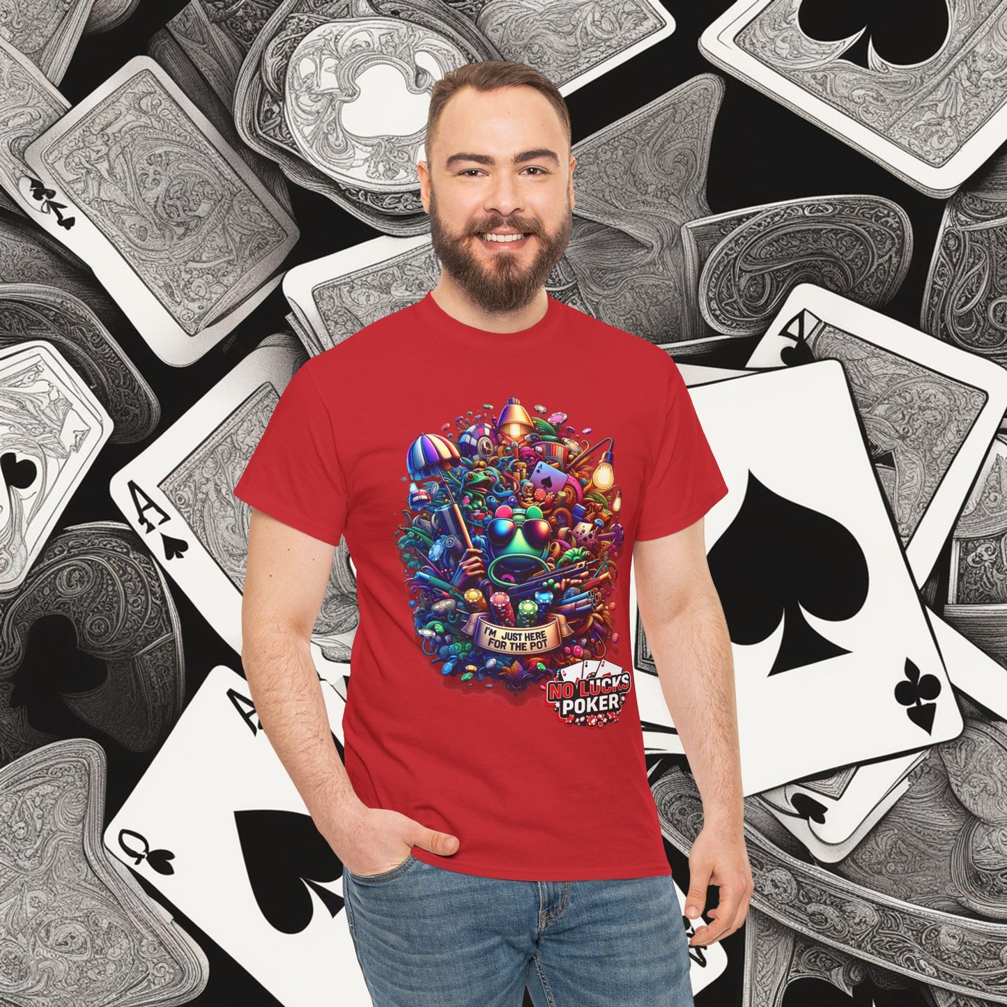 I'm Just here for the Pot unisex heavy cotton tee Poker Apparel