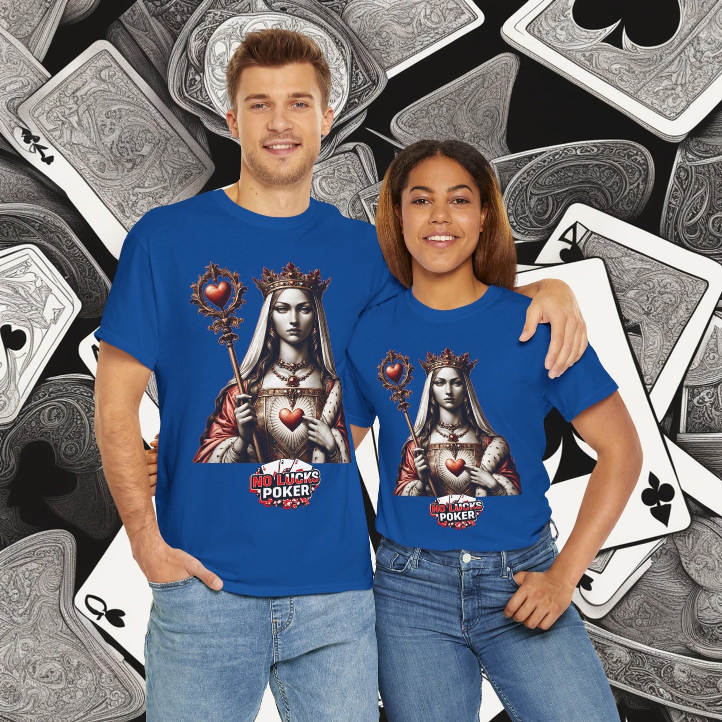 Queen of Hearts Poker T-Shirt | Unisex Heavy Cotton Tee