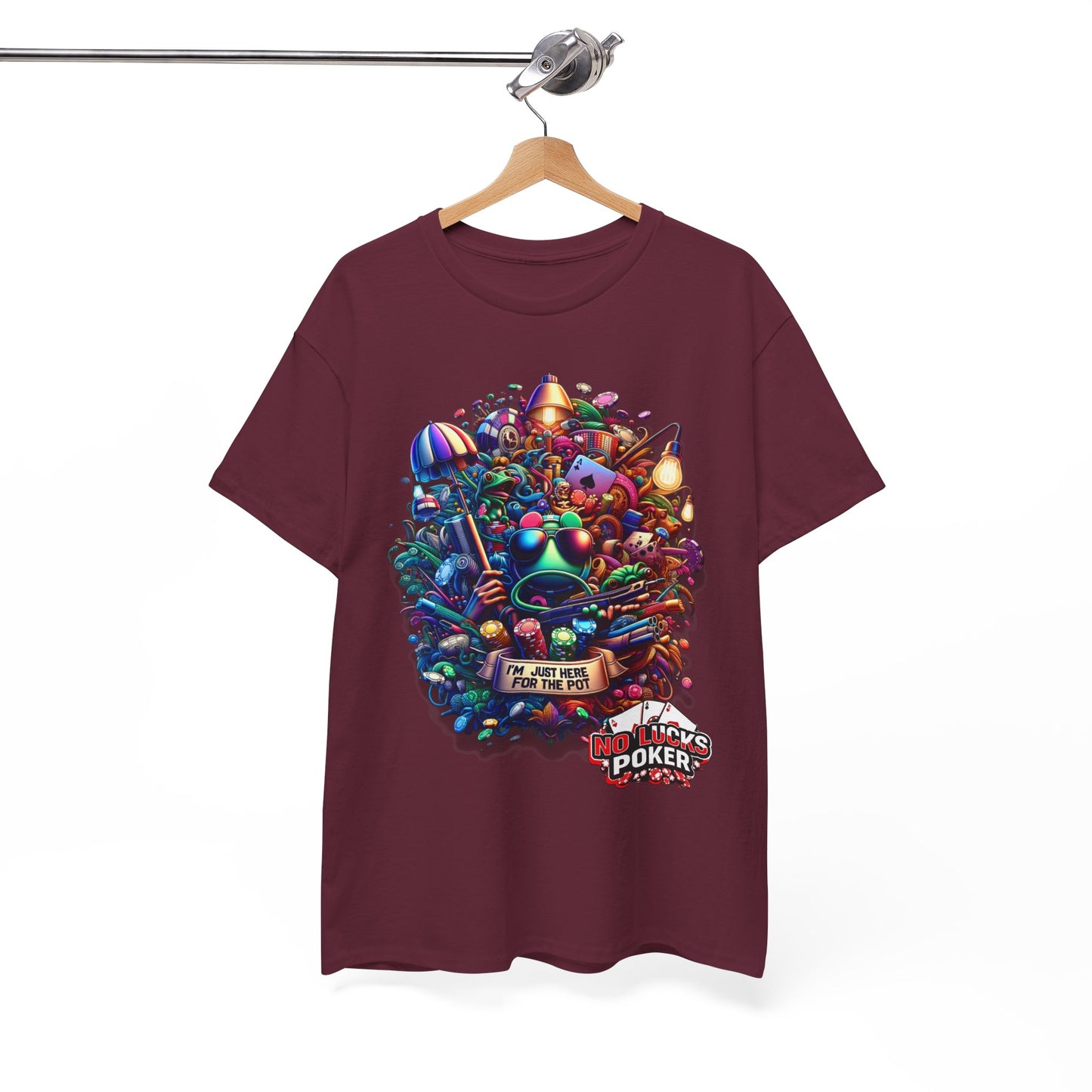 I'm Just here for the Pot unisex heavy cotton tee Poker Apparel