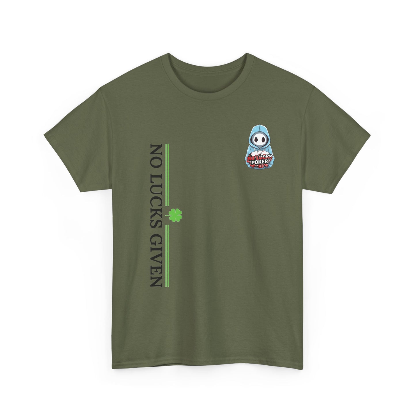 No Lucks Given – Ghost Logo Poker T-Shirt | Stealth Blackout Style
