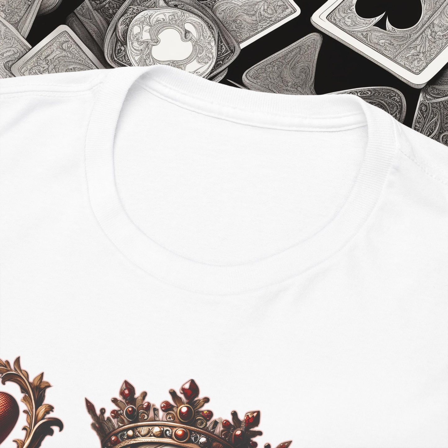 Queen of Hearts Poker T-Shirt | Unisex Heavy Cotton Tee