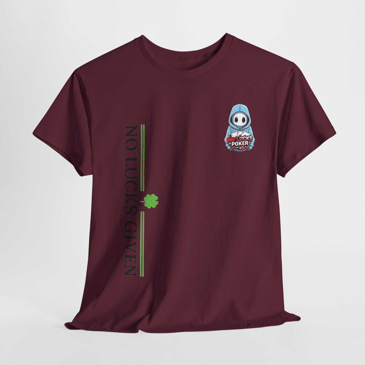 No Lucks Given – Ghost Logo Poker T-Shirt | Stealth Blackout Style