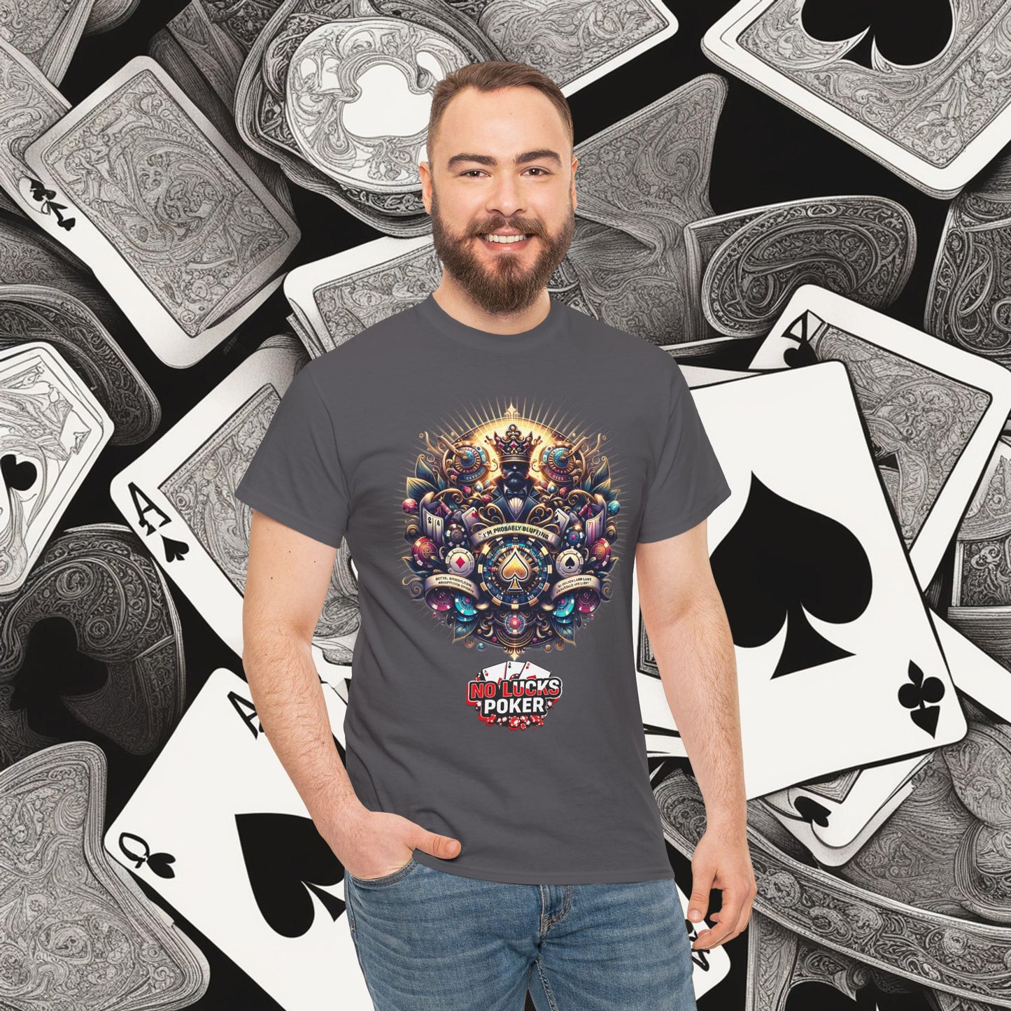 I'm Probably Bluffing unisex heavy cotton tee Poker Apparel