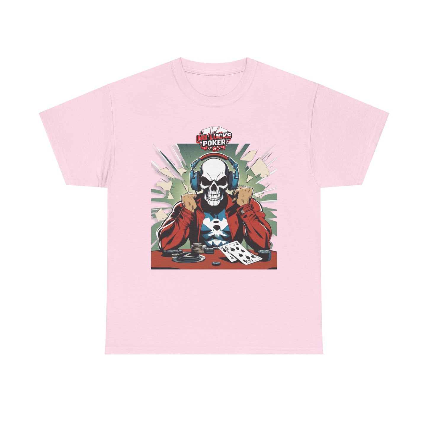 No Lucks Given – Poker Skull w/ Headphones Tee (Hero/Villain Edition)