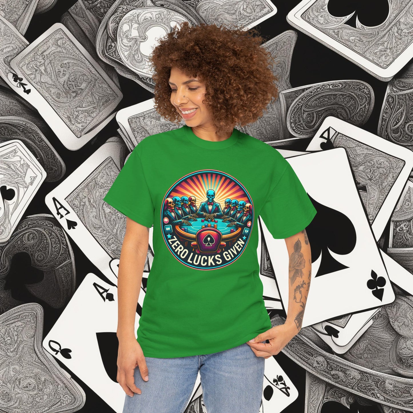 Zero Lucks Given unisex heavy cotton tee Poker Apparel