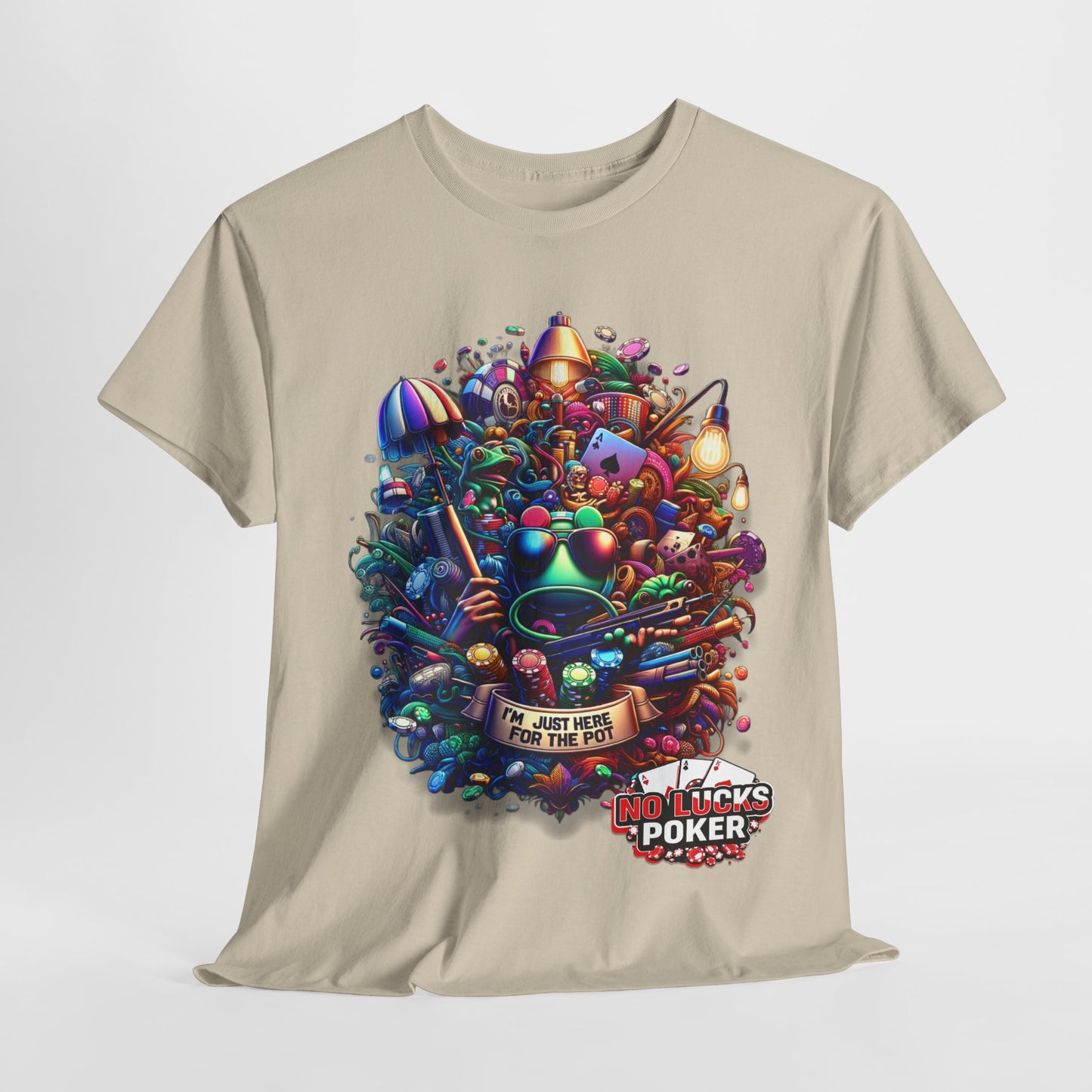 I'm Just here for the Pot unisex heavy cotton tee Poker Apparel