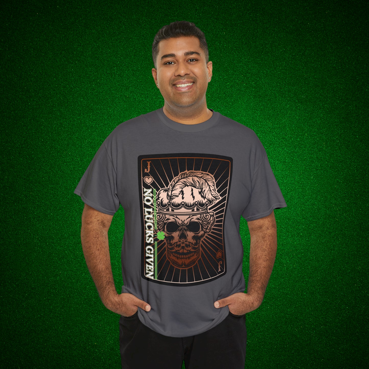 No Lucks Given Angry Jack of Hearts Copper Poker T-Shirt Must have Good Luck All-in