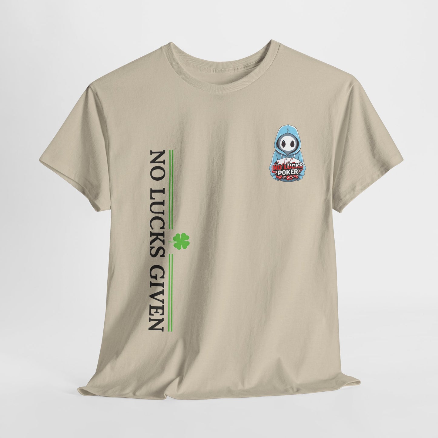 No Lucks Given – Ghost Logo Poker T-Shirt | Stealth Blackout Style