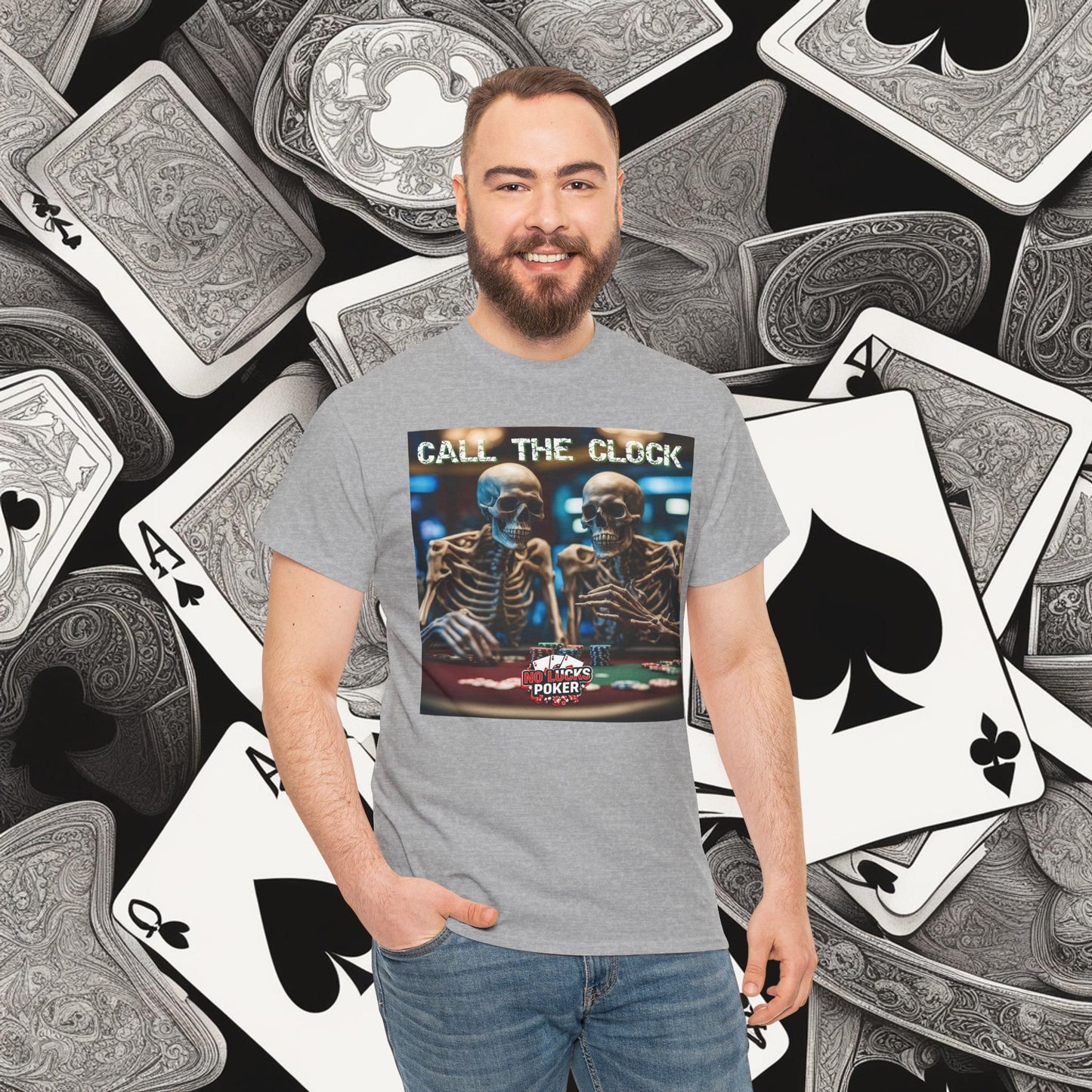 Call the clock skull unisex heavy cotton T-Shirt Must have Good Luck All-in
