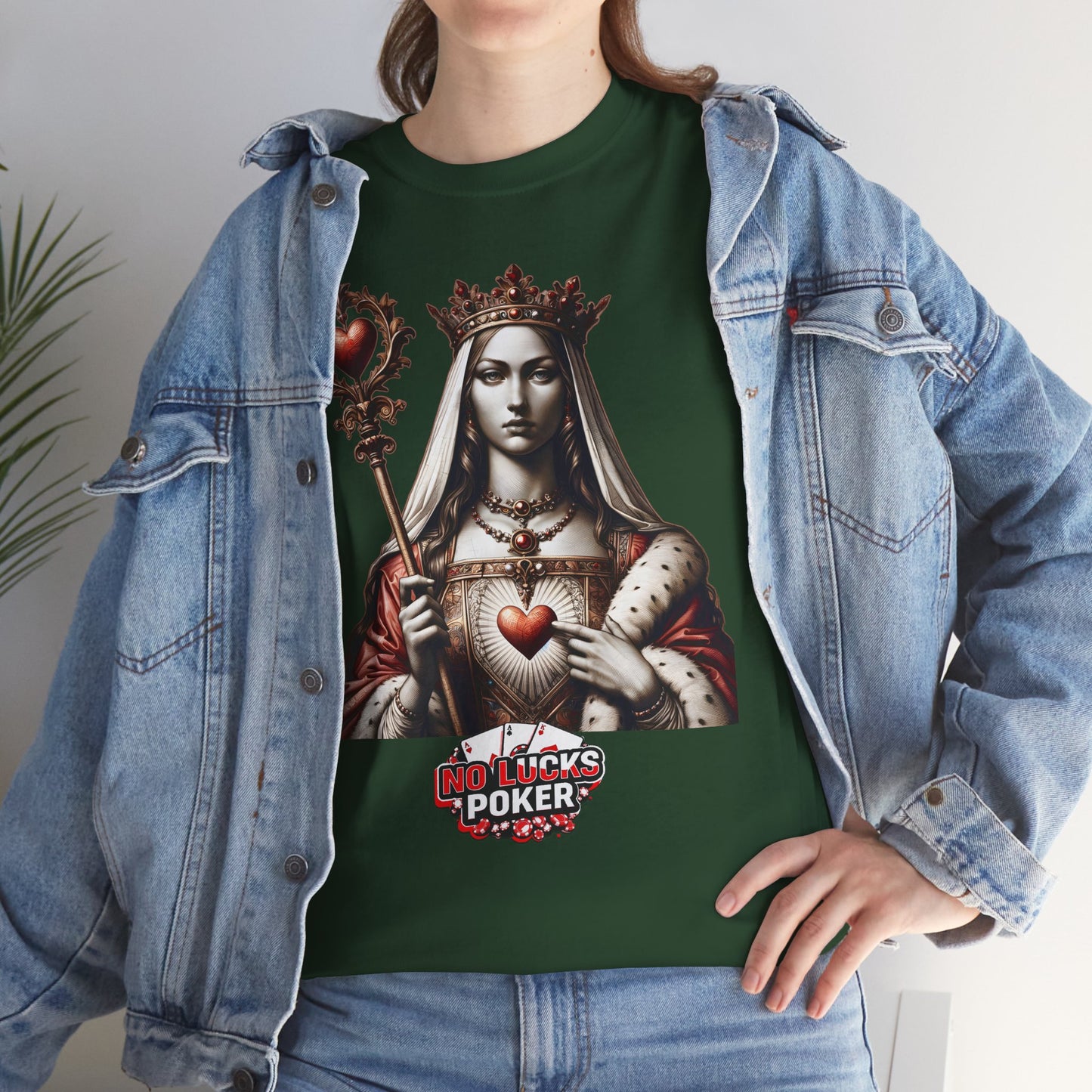 Queen of Hearts Poker T-Shirt | Unisex Heavy Cotton Tee