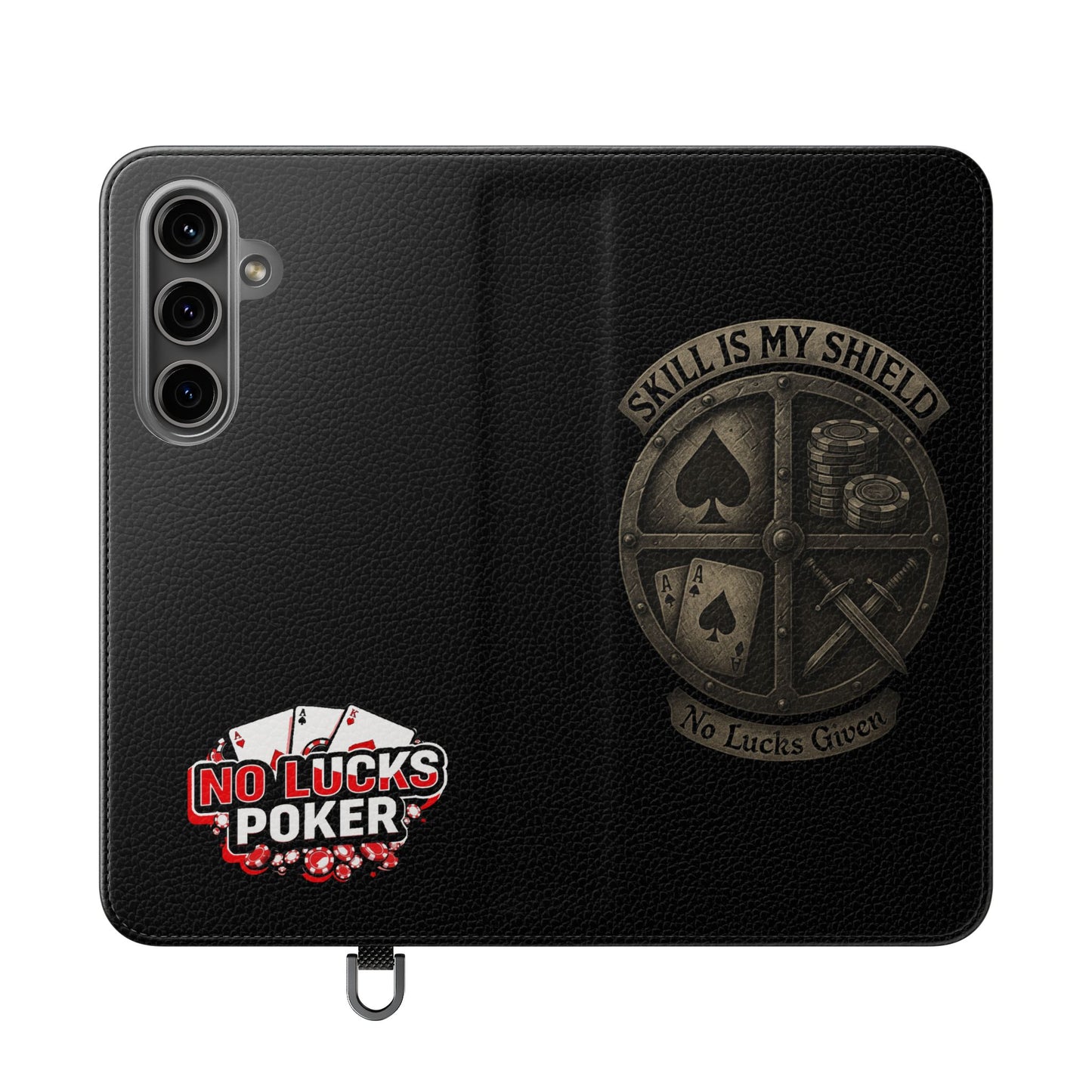 Skill Is My Shield Poker Phone Case | Zero Lucks – Ace of Spades & Crossed Swords – iPhone & Android Phone Cover