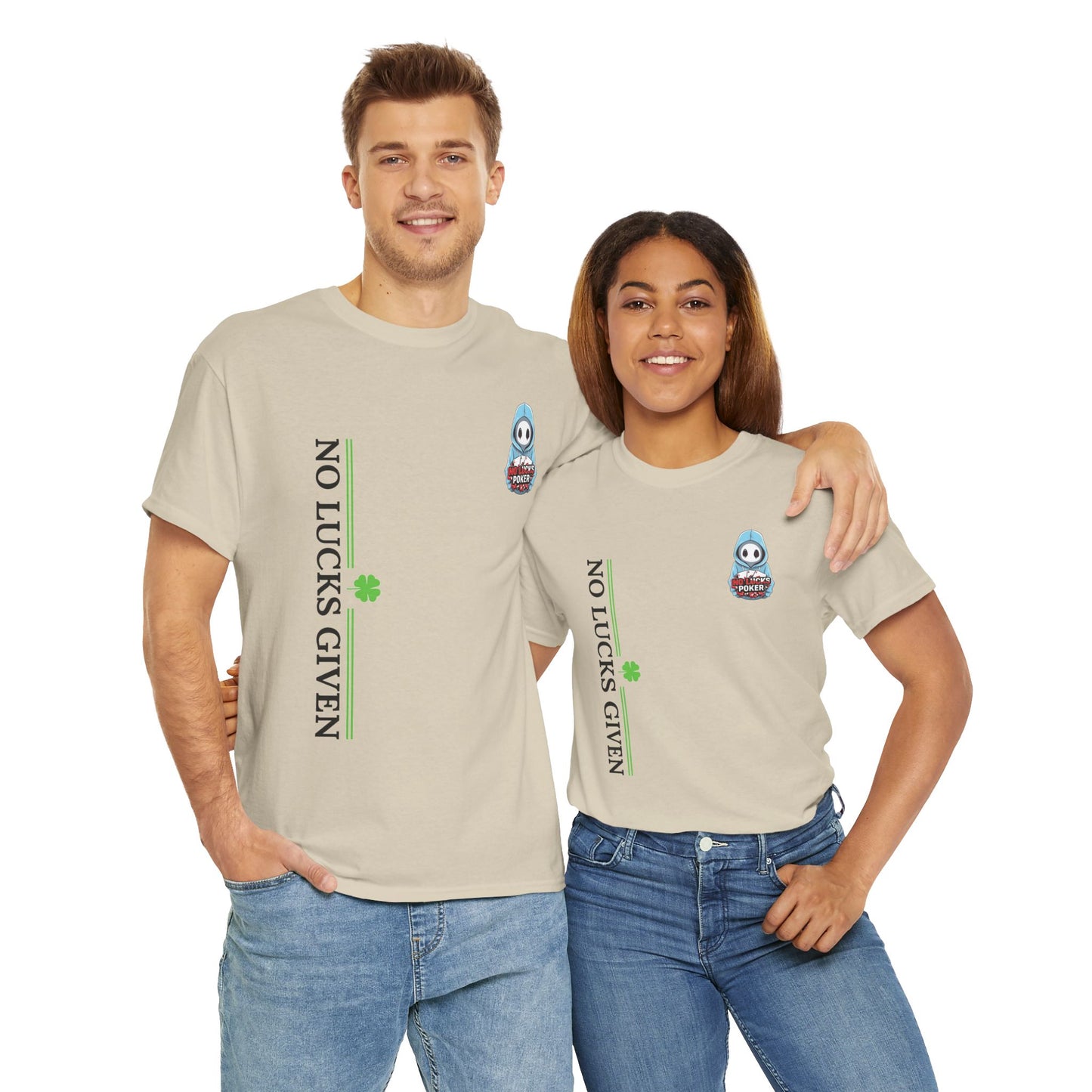 No Lucks Given – Ghost Logo Poker T-Shirt | Stealth Blackout Style