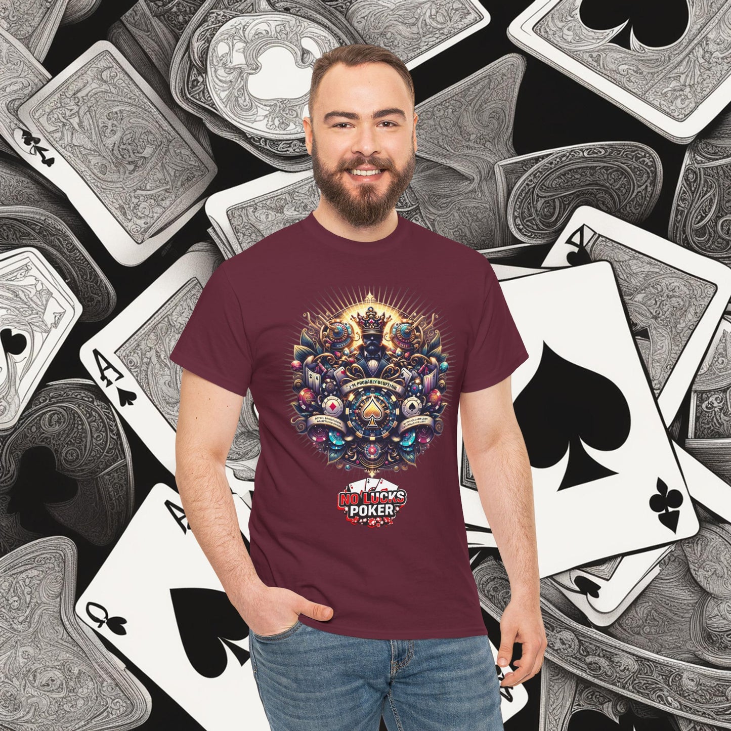 I'm Probably Bluffing unisex heavy cotton tee Poker Apparel