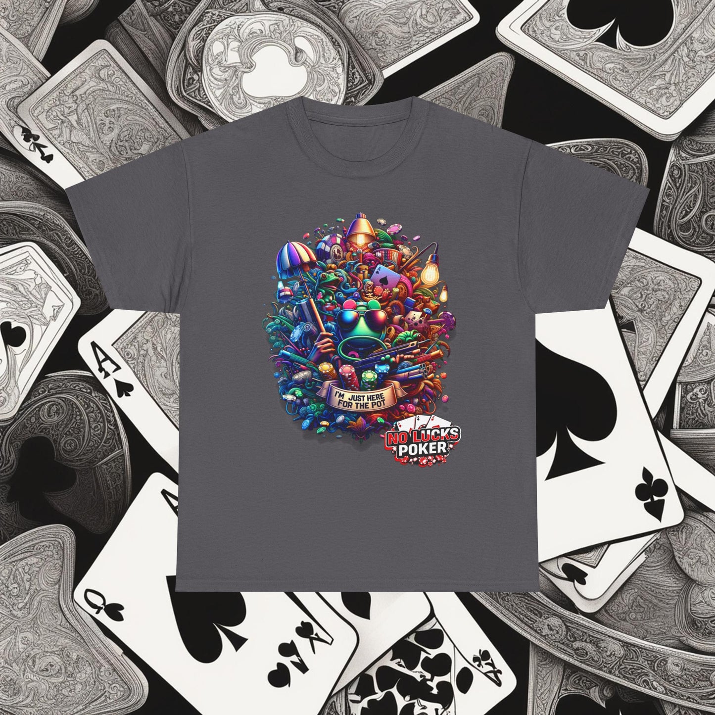 I'm Just here for the Pot unisex heavy cotton tee Poker Apparel