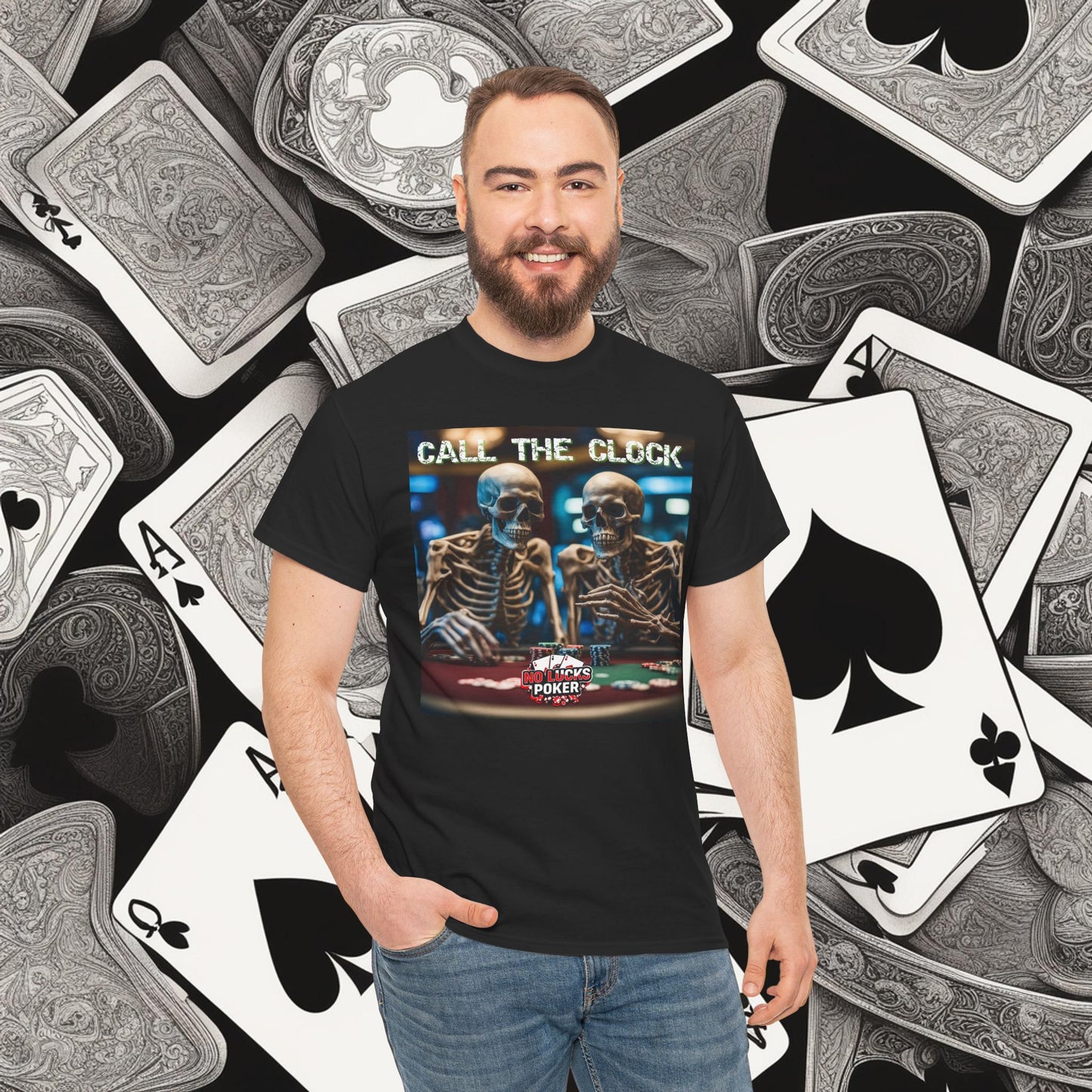 Call the clock skull unisex heavy cotton T-Shirt Must have Good Luck All-in