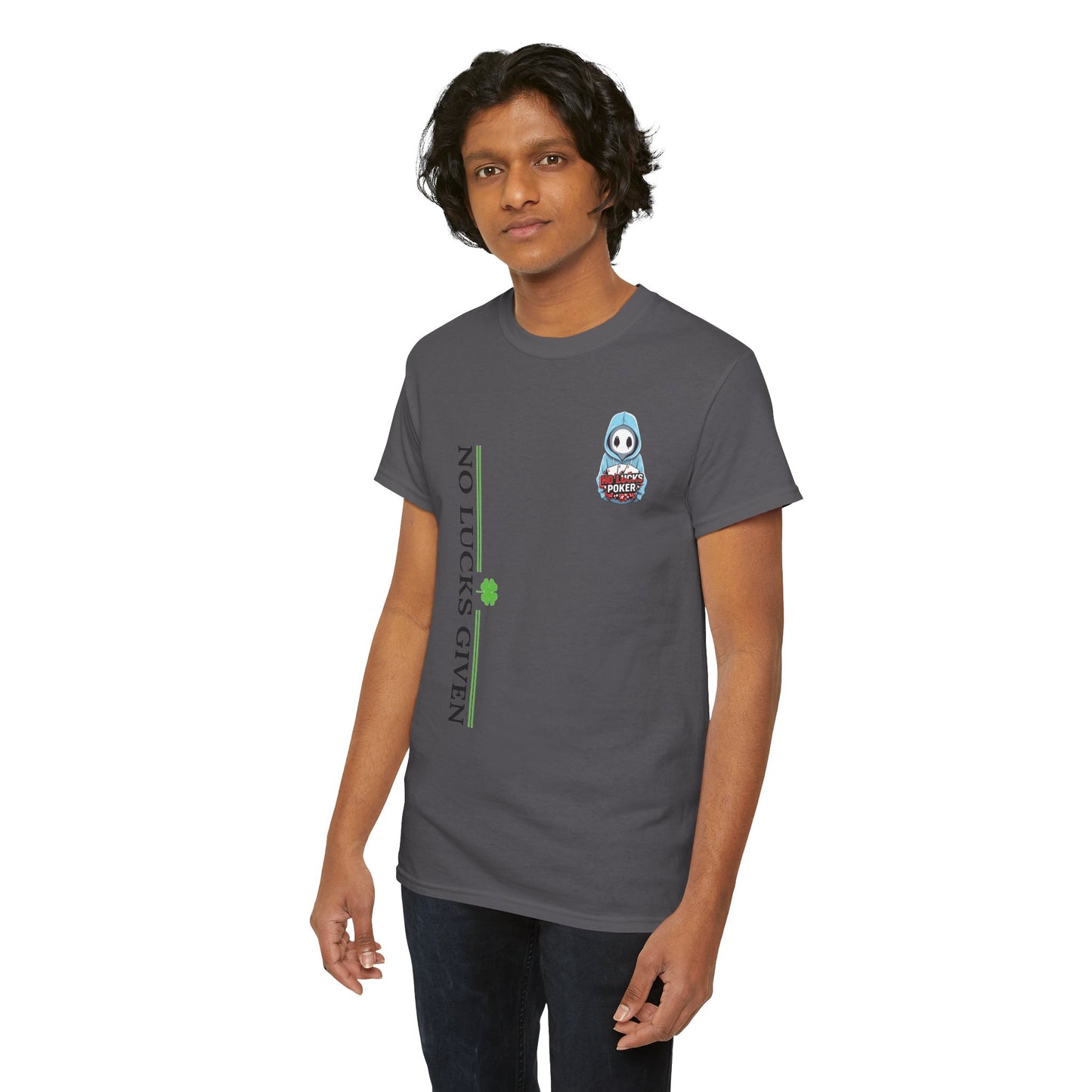 No Lucks Given – Ghost Logo Poker T-Shirt | Stealth Blackout Style