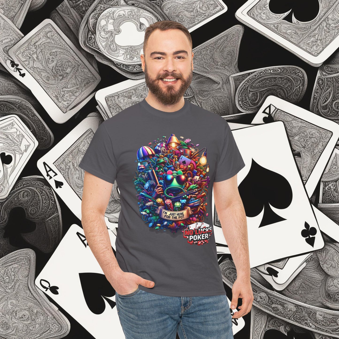 I'm Just here for the Pot unisex heavy cotton tee Poker Apparel