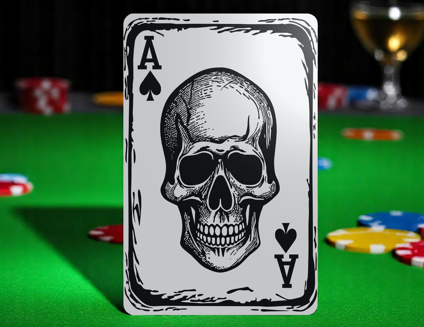 Ace of Spades Skull - Custom 3D Printed Poker Cut Card – Casino & Home Game Dealer Accessory