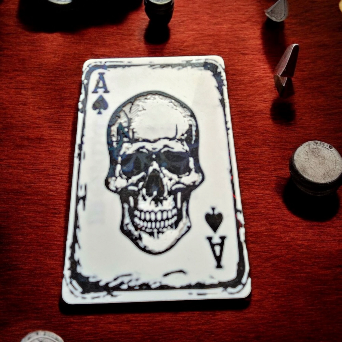 Ace of Spades Skull - Custom 3D Printed Poker Cut Card – Casino & Home Game Dealer Accessory