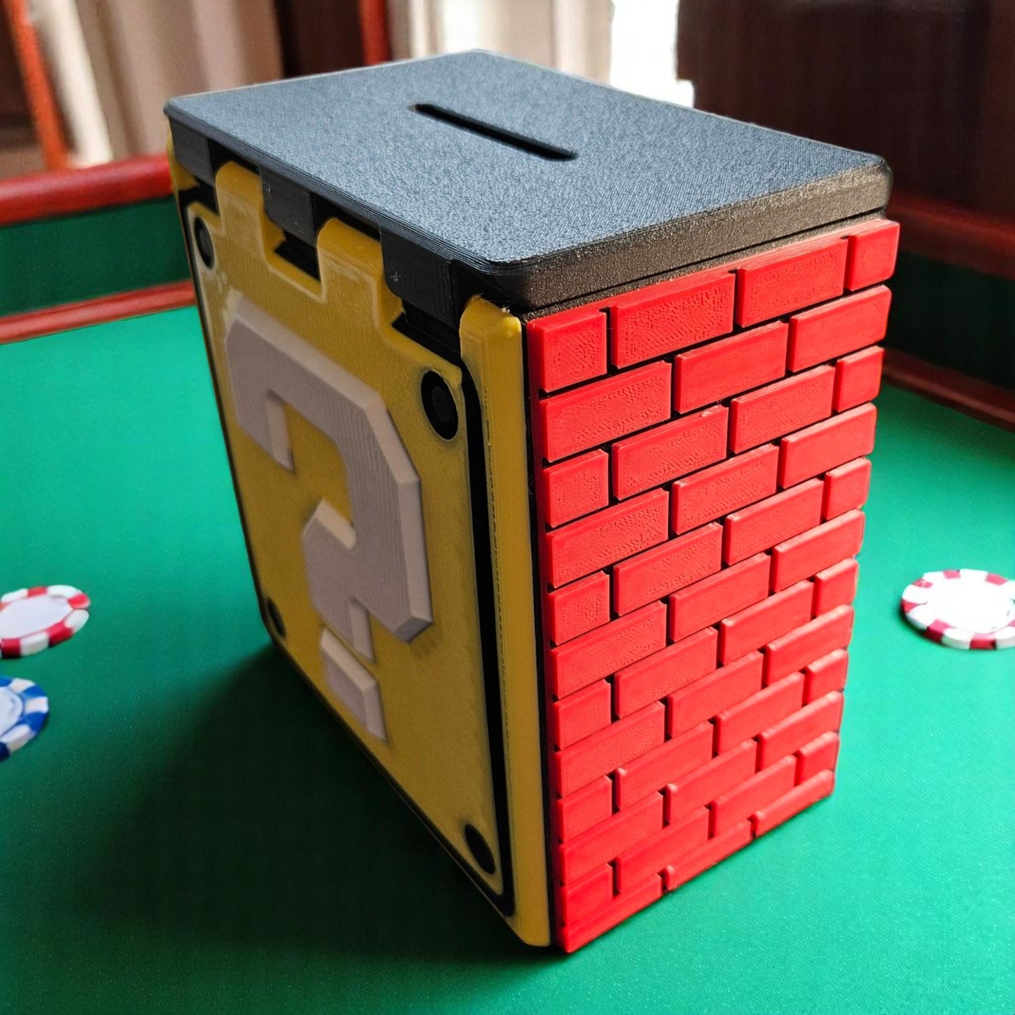Super Mario Tribute Toke Box (Tip box) Poker Dealer Casino Style Choose Lid Text