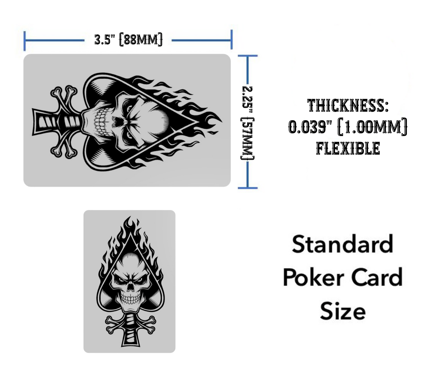 Ace of Spades Skull - Custom 3D Printed Poker Cut Card – Casino & Home Game Dealer Accessory